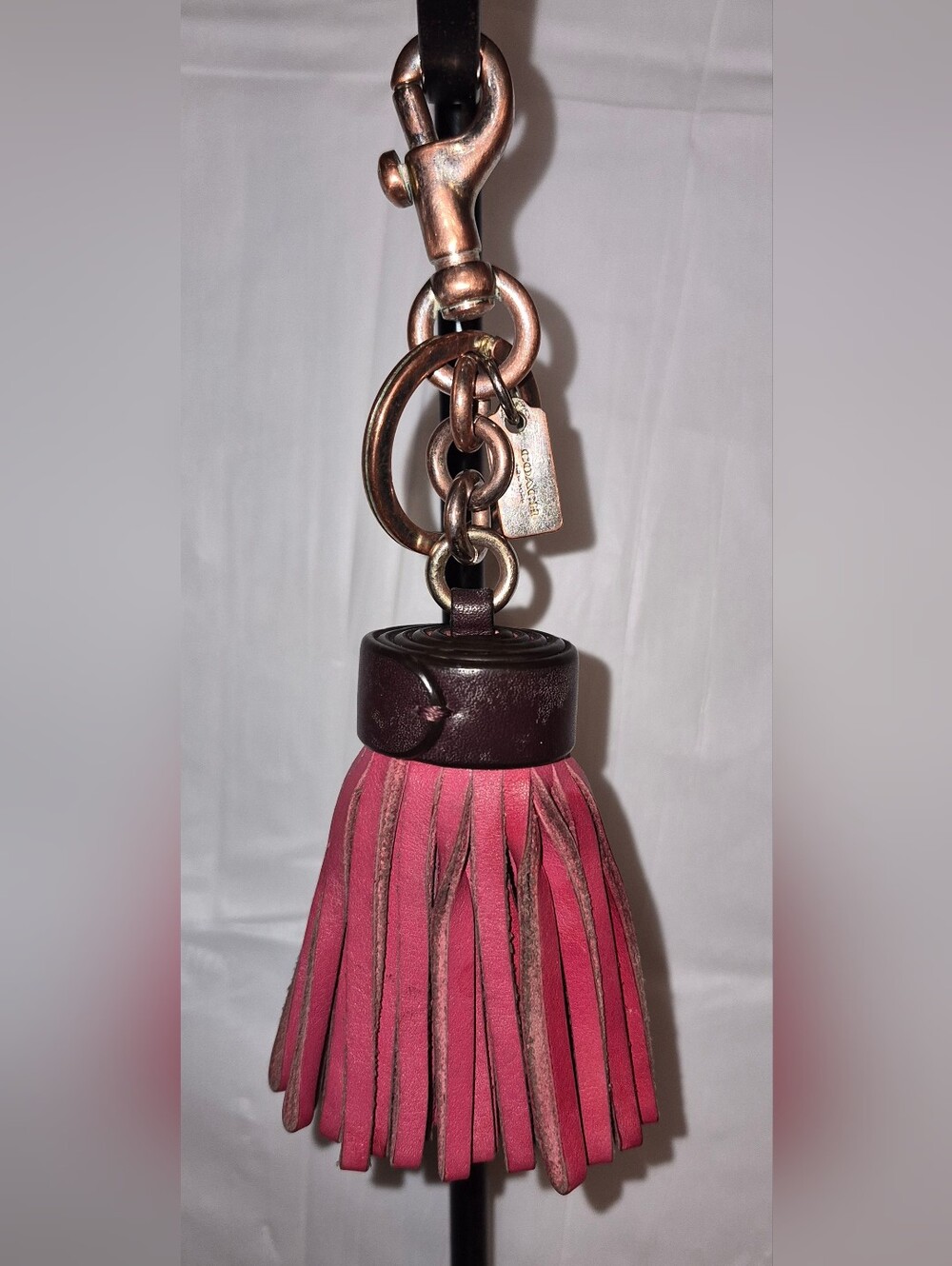 Coach Leather Tassle Bagcharm/Keychain